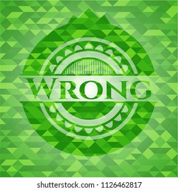 Wrong green emblem with mosaic background