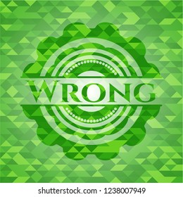 Wrong green emblem with mosaic background