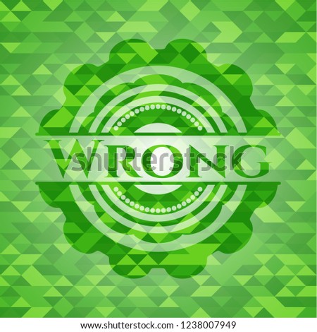 Wrong green emblem with mosaic background