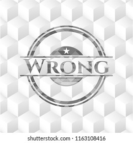 Wrong grey emblem. Retro with geometric cube white background