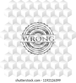 Wrong grey emblem. Vintage with geometric cube white background