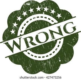 Wrong grunge style stamp
