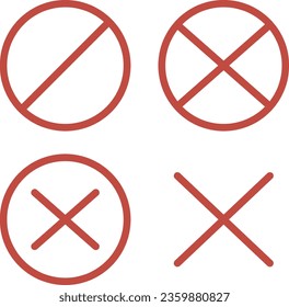 Wrong icon design on white background. Logo illustration for business purposes. A logo is the visual identity of an entity that has certain criteria such as shape, philosophy and color
