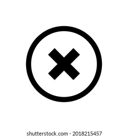 Wrong icon. No sign. Tick mark. X symbol. Black icon