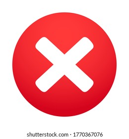 Wrong icon. Vector cross mark rejection.