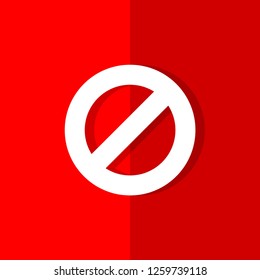 wrong icon. warning, stop, disallowed symbol. flat design icn