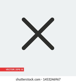 Wrong mark flat icon on white background, vector illustration