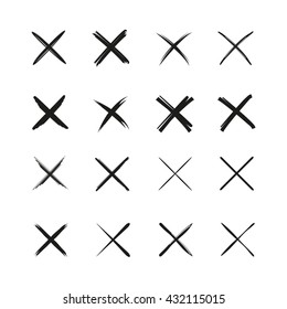 wrong mark icons set, cross marks, x marks