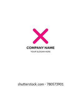 Wrong mark logo design vector sign template