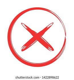 wrong mark red hand drawn sketch line vector