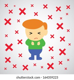 wrong mark vector cartoon style for use 