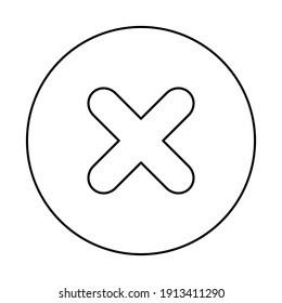 Falsche Markierungen, Cross-Markierungen, abgelehnt, abgelehnt, Nein, falsch, nicht OK, falsche Auswahl, Aufgabenabwicklung, Abstimmung. - Vektormarkensymbole. Schwarze Rahmenkonstruktion. Isolierte Ikone.