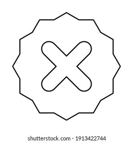 Wrong marks, Cross marks, Rejected, Disapproved, No, False, Not Ok, Wrong Choices, Task Completion, Voting. - vector mark symbols. Black outline design. Isolated icon.
