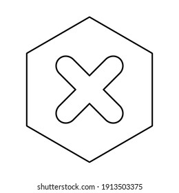 Marcas erróneas, marcas cruzadas, rechazadas, desaprobadas, no, falsas, no correctas, opciones erróneas, finalización de tareas, votación. - símbolos de marca vectorial. Diseño de contorno negro. Icono aislado.