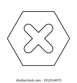 Marcas erróneas, marcas cruzadas, rechazadas, desaprobadas, no, falsas, no correctas, opciones erróneas, finalización de tareas, votación. - símbolos de marca vectorial. Diseño de contorno negro. Icono aislado.