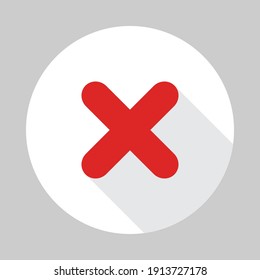 Wrong marks, Cross marks, Rejected, Disapproved, No, False, Not Ok, Wrong Choices, Task Completion, Voting. - vector mark symbols in red. Isolated icon.