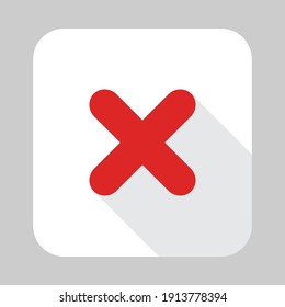 Wrong marks, Cross marks, Rejected, Disapproved, No, False, Not Ok, Wrong Choices, Task Completion, Voting. - vector mark symbols in red. Isolated icon.