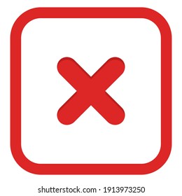 Wrong marks, Cross marks, Rejected, Disapproved, No, False, Not Ok, Wrong Choices, Task Completion, Voting. - vector mark symbols in red. Isolated icon.