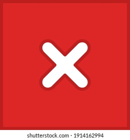 Wrong marks, Cross marks, Rejected, Disapproved, No, False, Not Ok, Wrong Choices, Task Completion, Voting. - vector mark symbols in red. Isolated icon.