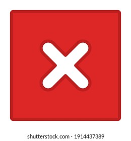 Marcas erróneas, marcas cruzadas, rechazadas, desaprobadas, no, falsas, no correctas, opciones erróneas, finalización de tareas, votación. - símbolos de marca vectorial en rojo. Icono aislado.