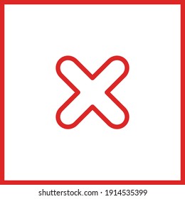 Wrong marks, Cross marks, Rejected, Disapproved, No, False, Not Ok, Wrong Choices, Task Completion, Voting. - vector mark symbols in red. Isolated icon.