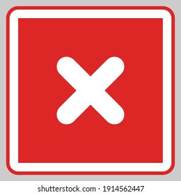 Wrong marks, Cross marks, Rejected, Disapproved, No, False, Not Ok, Wrong Choices, Task Completion, Voting. - vector mark symbols in red. Black outline design. Isolated icon.