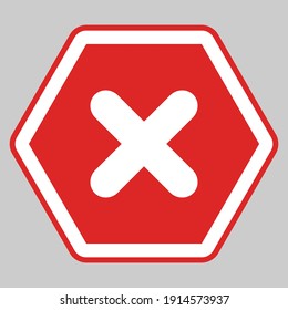 Wrong marks, Cross marks, Rejected, Disapproved, No, False, Not Ok, Wrong Choices, Task Completion, Voting. - vector mark symbols in red. Isolated icon.