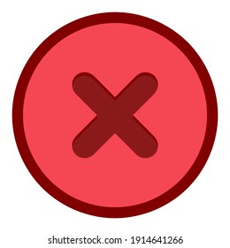 Wrong marks, Cross marks, Rejected, Disapproved, No, False, Not Ok, Wrong Choices, Task Completion, Voting. - vector mark symbols in red. Black outline design. Isolated icon.