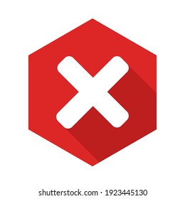 Wrong marks, Cross marks, Rejected, Disapproved, No, False, Not Ok, Wrong Choices, Task Completion, Voting. - vector mark symbols in red. Isolated icon.