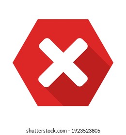 Marcas erróneas, marcas cruzadas, rechazadas, desaprobadas, no, falsas, no correctas, opciones erróneas, finalización de tareas, votación. - símbolos de marca vectorial en rojo. Icono aislado.