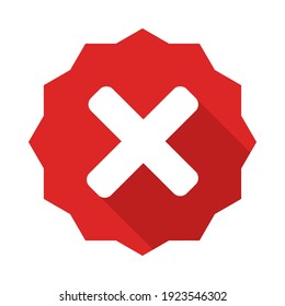 Falsche Markierungen, Cross-Markierungen, abgelehnt, abgelehnt, Nein, falsch, nicht OK, falsche Auswahl, Aufgabenabwicklung, Abstimmung. - Vektormarkensymbole auf Rot. Isolierte Ikone.