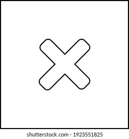 Wrong marks, Cross marks, Rejected, Disapproved, No, False, Not Ok, Wrong Choices, Task Completion, Voting. - vector mark symbols. Black outline design. Isolated icon.