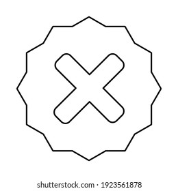 Wrong marks, Cross marks, Rejected, Disapproved, No, False, Not Ok, Wrong Choices, Task Completion, Voting. - vector mark symbols. Black outline design. Isolated icon.