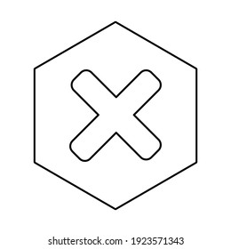 Marcas erróneas, marcas cruzadas, rechazadas, desaprobadas, no, falsas, no correctas, opciones erróneas, finalización de tareas, votación. - símbolos de marca vectorial. Diseño de contorno negro. Icono aislado.
