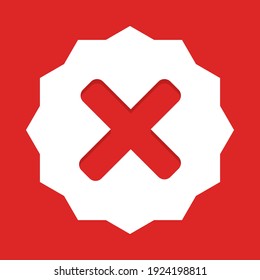 Wrong marks, Cross marks, Rejected, Disapproved, No, False, Not Ok, Wrong Choices, Task Completion, Voting. - vector mark symbols in red. Isolated icon.