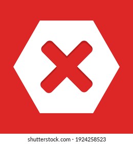 Wrong marks, Cross marks, Rejected, Disapproved, No, False, Not Ok, Wrong Choices, Task Completion, Voting. - vector mark symbols in red. Isolated icon.