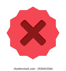 Wrong marks, Cross marks, Rejected, Disapproved, No, False, Not Ok, Wrong Choices, Task Completion, Voting. - vector mark symbols in red. Isolated icon.