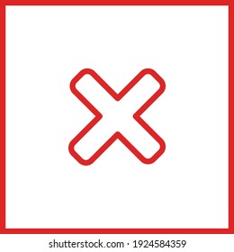 Wrong marks, Cross marks, Rejected, Disapproved, No, False, Not Ok, Wrong Choices, Task Completion, Voting. - vector mark symbols in red. Isolated icon.