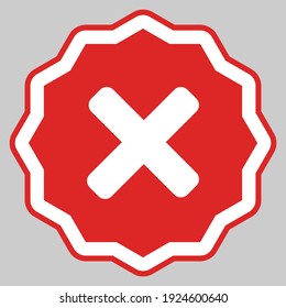 Wrong marks, Cross marks, Rejected, Disapproved, No, False, Not Ok, Wrong Choices, Task Completion, Voting. - vector mark symbols in red. Isolated icon.