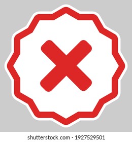 Wrong marks, Cross marks, Rejected, Disapproved, No, False, Not Ok, Wrong Choices, Task Completion, Voting. - vector mark symbols in red. Isolated icon.