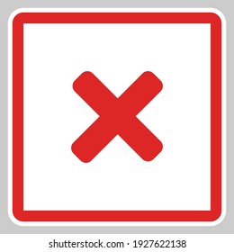 Wrong marks, Cross marks, Rejected, Disapproved, No, False, Not Ok, Wrong Choices, Task Completion, Voting. - vector mark symbols in red. Isolated icon.