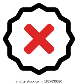 Wrong marks, Cross marks, Rejected, Disapproved, No, False, Not Ok, Wrong Choices, Task Completion, Voting. - vector mark symbols in red. Isolated icon.
