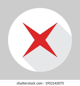Wrong marks, Cross marks, Rejected, Disapproved, No, False, Not Ok, Wrong Choices, Task Completion, Voting. - vector mark symbols in red. Isolated icon.