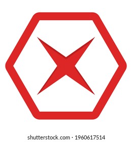 Wrong marks, Cross marks, Rejected, Disapproved, No, False, Not Ok, Wrong Choices, Task Completion, Voting. - vector mark symbols in red. Isolated icon.