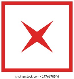 Wrong marks, Cross marks, Rejected, Disapproved, No, False, Not Ok, Wrong Choices, Task Completion, Voting. - vector mark symbols in red. Isolated icon.