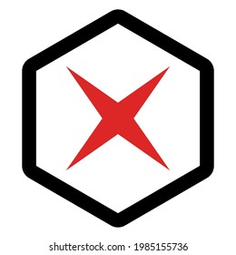 Marcas erróneas, marcas cruzadas, rechazadas, desaprobadas, no, falsas, no correctas, opciones erróneas, finalización de tareas, votación. - símbolos de marca vectorial en rojo. Icono aislado.