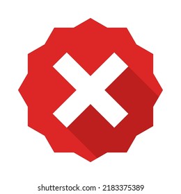 Wrong marks, Cross marks, Rejected, Disapproved, No, False, Not Ok, Wrong Choices, Task Completion, Voting. - vector mark symbols in red. Isolated icon.