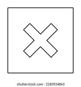 Wrong marks, Cross marks, Rejected, Disapproved, No, False, Not Ok, Wrong Choices, Task Completion, Voting. - vector mark symbols. Black outline design. Isolated icon.