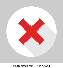 Wrong marks, Cross marks, Rejected, Disapproved, No, False, Not Ok, Wrong Choices, Task Completion, Voting. - vector mark symbols in red. Isolated icon.