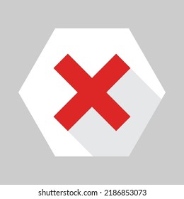 Wrong marks, Cross marks, Rejected, Disapproved, No, False, Not Ok, Wrong Choices, Task Completion, Voting. - vector mark symbols in red. Isolated icon.